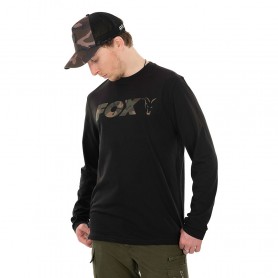AKCIÓS Fox Long Sleeve Black/Camo T-Shirt Póló