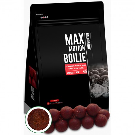 Haldorádó Max Motion Boilie Long Life 20mm - Fűszeres Vörös Máj